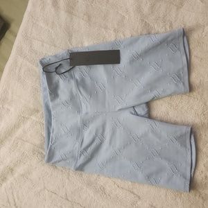 NOLI Monogrammed Jacquard Biker Shorts-Sky Blue S  *NEW WITH TAG*